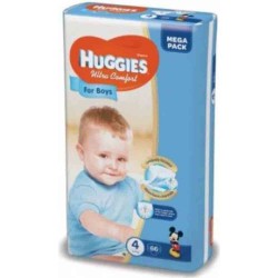 Scutece Huggies Ultra Comfort Mega Boy Nr. 4, 8-14 Kg, 66 Buc