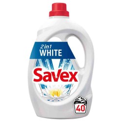 Detergent Lichid Savex 2 in 1 White., 40 Spalari, 2,2 L Detergent Lichid Savex 2 in 1 White., 40 Spalari, 2,2 L