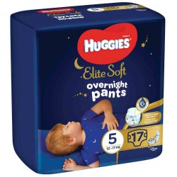 Scutece-Chilotel de Noapte Huggies Elite Soft Pants Overnight, Marimea 5, 12-17 Kg, 17 Buc