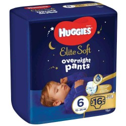 Scutece-Chilotel de Noapte Huggies Elite Soft Pants Overnight, Marimea 6, 15-25 Kg, 16 Buc