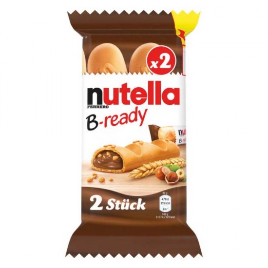 Napolitana Crocanta Nutella B-Ready cu Crema de Alune si Cacao, 2x24 g