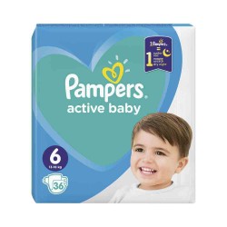 Scutece Pampers Active Baby, Marimea 6, 13-18 Kg, 36 Buc