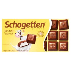 Ciocolata Neagra Schogetten Kids cu Lapte, 100 g