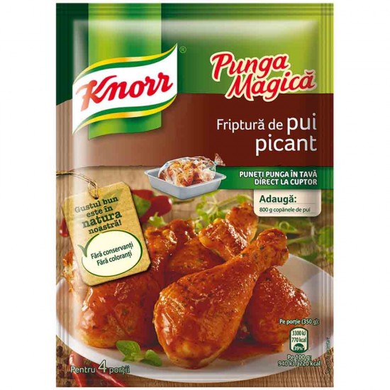 Punga Magica Knorr cu Condimente, pentru Friptura de Pui Picant, 29 g