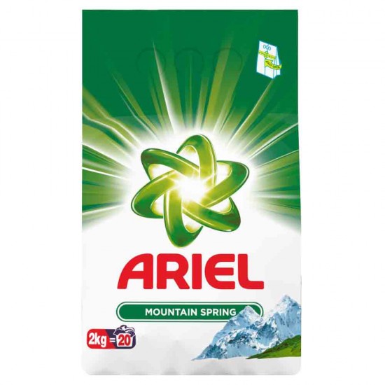 Detergent Pudra Ariel Mountain Spring, 20 Spalari, 2 Kg