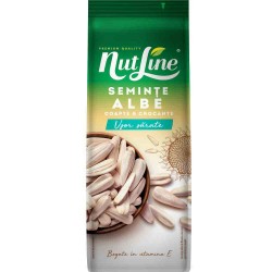 Seminte Nutline Albe de Floarea Soarelui Prajite si Usor Sarate, 200 g Seminte Nutline Albe de Floarea Soarelui Prajite si Usor Sarate, 200 g