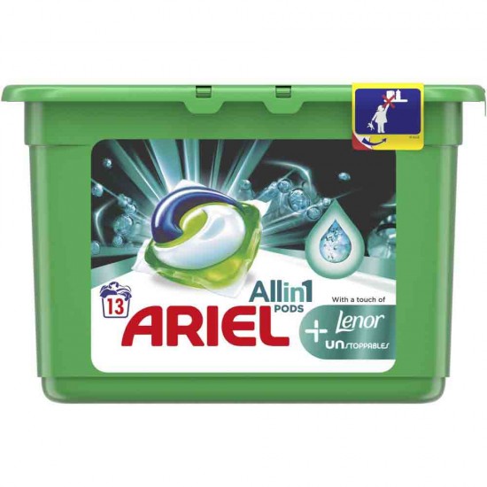 Detergent de Rufe Capsule Ariel All in One PODS Plus Unstoppables, 13 Spalari