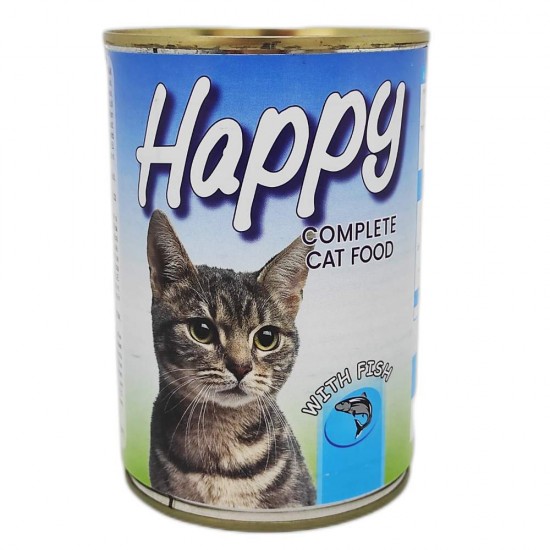 Conserva pentru Pisici Happy, Carne de Peste, 415 g