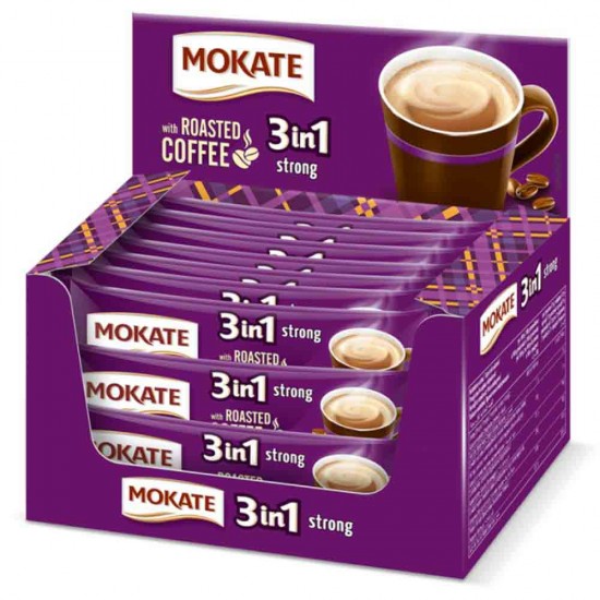 Cafea Instant 3 in 1 Mokate Strong Cutie XXL, 24 Buc x 17 g