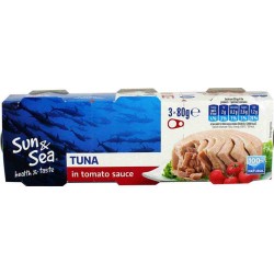 Set 3 Buc, Conserve de Ton Bucati Sun & Sea in Sos de Tomate, 3 x 80 g