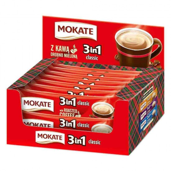 Cafea Instant 3 in 1 Mokate Clasic Cutie XXL, 24 Buc x 17 g