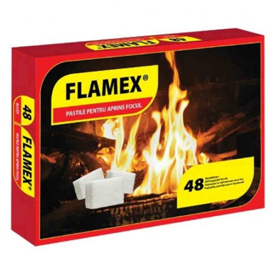 Pastile Albe pentru Aprinderea Focului Flamex, 48 Buc/Pachet