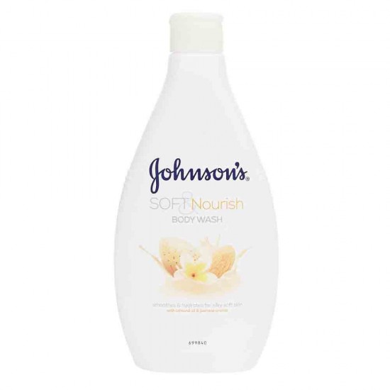 Gel de Dus Johnson's Soft & Nourish cu Ulei de Migdale si Iasomie, 400 ml