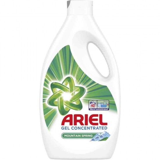 Detergent de Rufe Lichid Ariel Mountain Spring, 40 Spalari, 2,2L