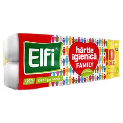 Hartie Igienica Elfi Family, 2 Straturi, 10 Role/Bax Hartie Igienica Elfi Family, 2 Straturi, 10 Role/Bax