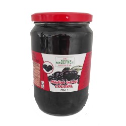 Masline Negre Defne Colosal Intregi, in Saramura, 720 ml