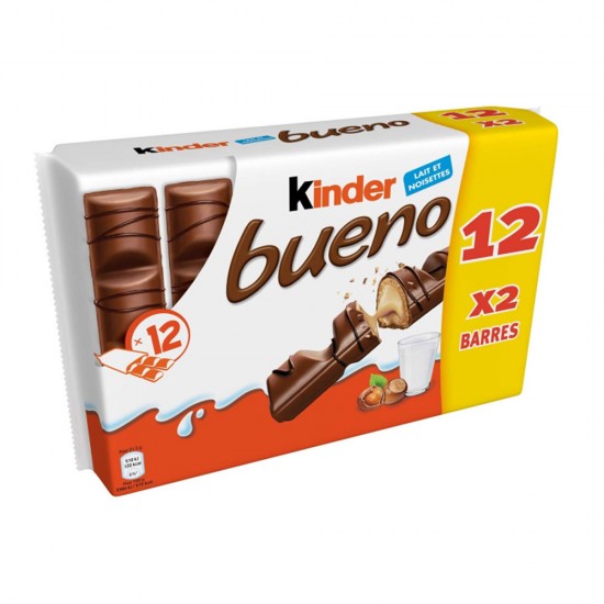 Baton de Ciocolata Kinder Bueno, 12 Batoane x 43 g, 100 g