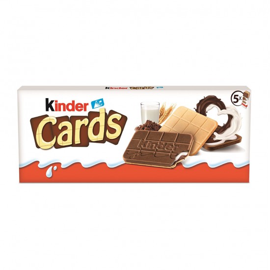 Biscuiti Acoperiti cu Ciocolata Kinder Cards, 25.6 g x 5 Buc/Pachet, 128 g