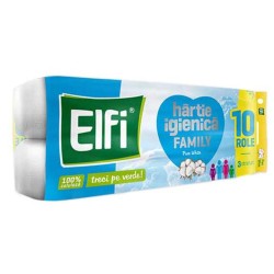 Hartie Igienica Elfi Family Pure White, 3 Straturi, 10 Role/Bax Hartie Igienica Elfi Family Pure White, 3 Straturi, 10 Role/Bax