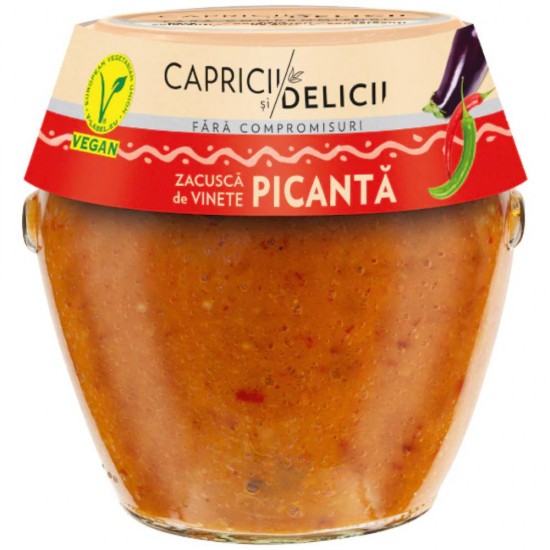 Zacusca Picanta de Vinete Capricii si Delicii, 550 g