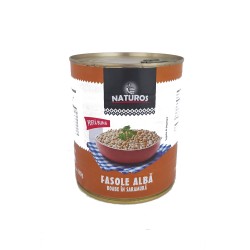 Fasole Alba Boabe Naturos in Saramura, 800 g