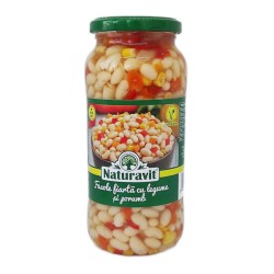 Fasole Alba Fiarta cu Legume si Porumb Naturavit, 580 ml