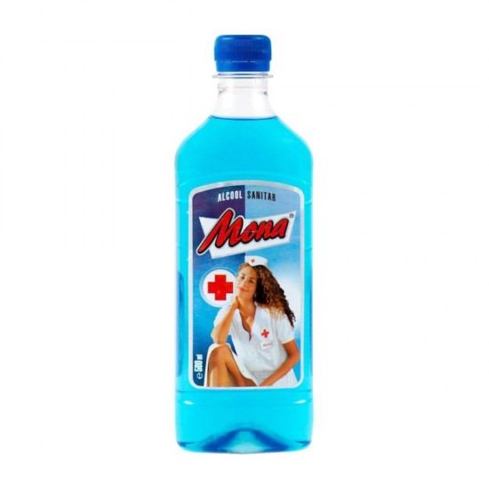 Alcool Sanitar Mona, 70%, Culoare Albastru, 500 ml