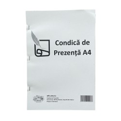 Condica Prezenta A4, Fata-Verso, 100 File/Carnet - Formular Tipizat pentru Pontaj Angajati Condica Prezenta A4, Fata-Verso, 100 File/Carnet - Formular Tipizat pentru Pontaj Angajati