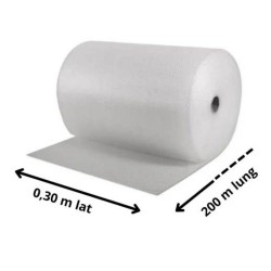 Folie cu Bule Mici, Latime Rola 30 cm, Grosime Folie 60 g/m², Lungime 200 m, Dimensiune Bula 1 cm Folie cu Bule Mici, Latime Rola 30 cm, Grosime Folie 60 g/m², Lungime 200 m, Dimensiune Bula 1 cm