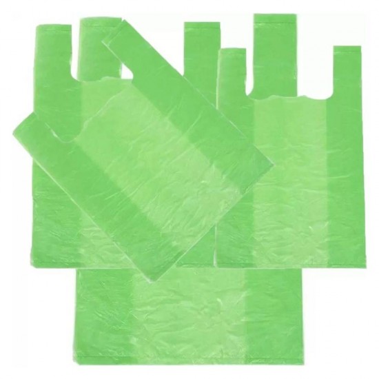 Set 250 Pungi Biodegradabile, Rezistenta la greutate de 10-12 kg (50 Pungi/Set x 5 Set ), Dimensiuni Latime 41cm, Lungime 60cm, Culoare Verde Deschis