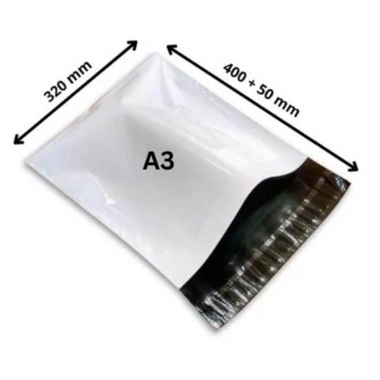 Set 750 Pungi Curierat Profesional (A3, A4 Si A5), Dimensiuni 250 Buc A3 (320 x 400), 250 Buc A4 (230 x 320), 250 Buc A5 (180 x 250), Fara Buzunar AWB, cu o Banda de Sigilare Permanenta