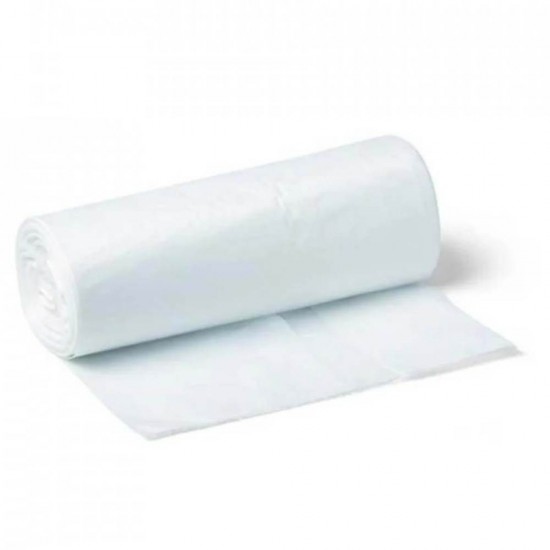 Saci Menajeri, Hdpe, Super Rezistenti, in Rola, Capacitate 80 l, 50 Buc/Rola, Culoare Alb Mat