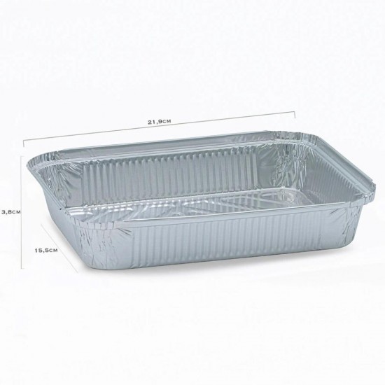 Forma de Copt, Material Aluminiu, Dimensiuni 21.9x15.5x3.8 cm, Model 707 L 784, 100 Buc/Set