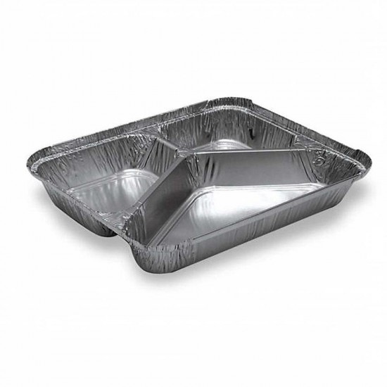 Forma de Copt, Material Aluminiu, Dimensiuni 21x16x3 cm, 3 Compartimente, Model S-681, 100 Buc/Set