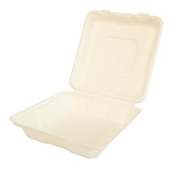 Set 200 Caserole Biodegradabile cu Capac pentru Meniu din Fibra Lemnoasa, Dimensiune 245x245x75 mm, 1 Compartiment Set 200 Caserole Biodegradabile cu Capac pentru Meniu din Fibra Lemnoasa, Dimensiune 245x245x75 mm, 1 Compartiment