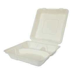 Set 200 Caserole Biodegradabile cu Capac pentru Meniu din Fibra Lemnoasa, Dimensiune 245x245x75 mm, 3 Compartimente Set 200 Caserole Biodegradabile cu Capac pentru Meniu din Fibra Lemnoasa, Dimensiune 245x245x75 mm, 3 Compartimente