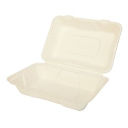 Set 200 Caserole Biodegradabile cu Capac pentru Hamburger din Fibra Lemnoasa, Dimensiune 230x159x80 mm, 1 Compartiment Set 200 Caserole Biodegradabile cu Capac pentru Hamburger din Fibra Lemnoasa, Dimensiune 230x159x80 mm, 1 Compartiment