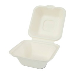 Set 600 Caserole Biodegradabile cu Capac pentru Hamburger din Fibra Lemnoasa, Dimensiune 125x125x74 mm Set 600 Caserole Biodegradabile cu Capac pentru Hamburger din Fibra Lemnoasa, Dimensiune 125x125x74 mm