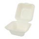 Set 600 Caserole Biodegradabile cu Capac pentru Hamburger din Fibra Lemnoasa, Dimensiune 125x125x74 mm