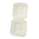 Set 600 Caserole Biodegradabile cu Capac pentru Hamburger din Fibra Lemnoasa, Dimensiune 125x125x74 mm