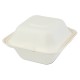 Set 600 Caserole Biodegradabile cu Capac pentru Hamburger din Fibra Lemnoasa, Dimensiune 125x125x74 mm