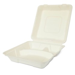 Set 250 Caserole Biodegradabile cu Capac pentru Meniu din Fibra Lemnoasa, Dimensiune 215x215x60 mm, 3 Compartimente Set 250 Caserole Biodegradabile cu Capac pentru Meniu din Fibra Lemnoasa, Dimensiune 215x215x60 mm, 3 Compartimente