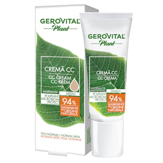 Crema CC Microbiom Protect Gerovital Plant, Mediu Matifianta, 30 ml
