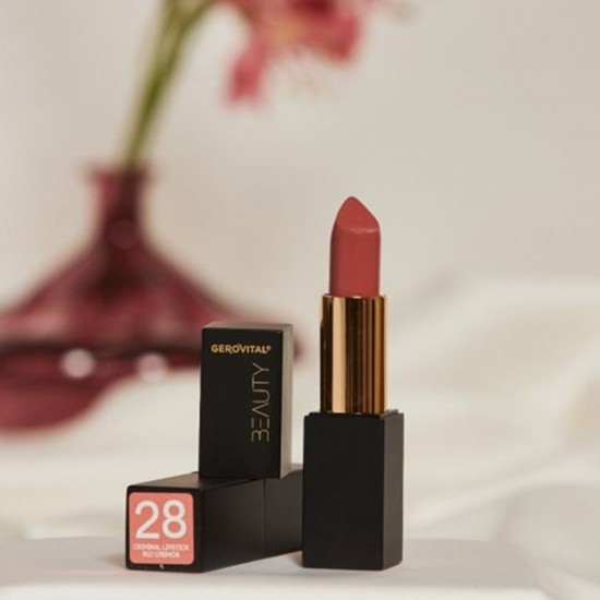 Ruj Cremos Gerovital Beauty cu Acid Hialuronic, 28 Intense Nude, 4 ml