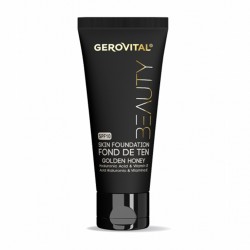 Fond de Ten Gerovital Beauty cu Acid Hialuronic si Vitamina E, SPF10, Golden Honey, 30 ml