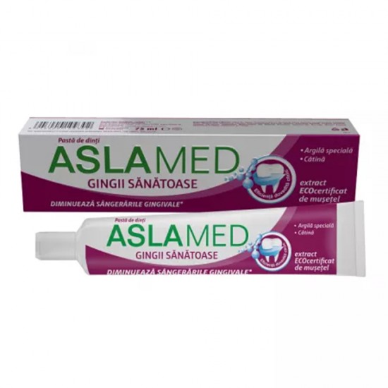 Pasta de Dinti AslaMed pentru Gingii Sanatoase cu Argila Speciala si Catina, 75 ml