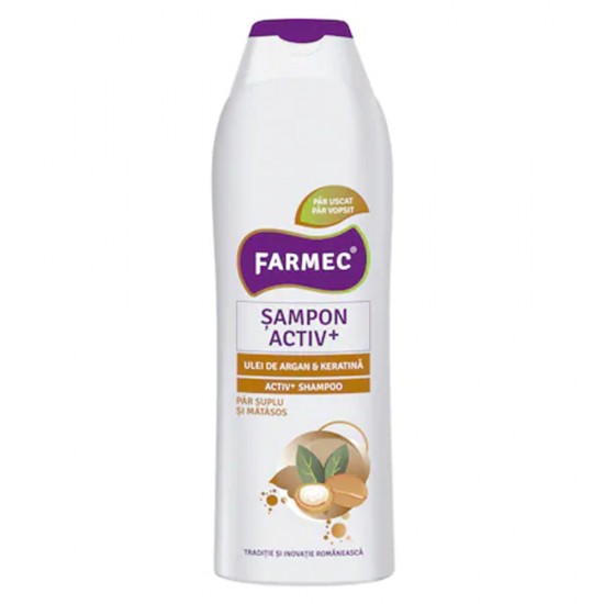 Sampon Farmec Activ +, Nutritiv cu Argan si Keratina, 400 ml