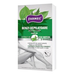 Benzi Depilatoare Farmec pentru Corp cu Ceara Gel, 16 Benzi + 2 Servetele Benzi Depilatoare Farmec pentru Corp cu Ceara Gel, 16 Benzi + 2 Servetele