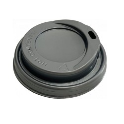 Capace Negre din Plastic, Diametru 80 mm, pentru Pahare din Carton 8-12 OZ, 100 Buc/Bax, Capace din Plastic pentru Pahare, Capace din Plastic 80 mm, Capace Negre din Plastic pentru Pahare