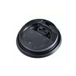 Capace Negre din Plastic, Dimensiune 4 Oz, 100 Buc/Bax, Capace pentru Pahare de Carton, Capace pentru Bauturi Calde 